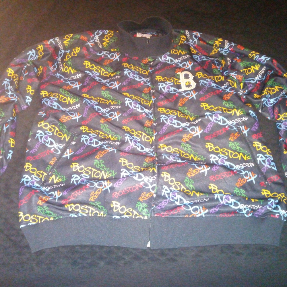 G lll Sports Men's Black Graffiti Boston Red Sox Warmup Jacket